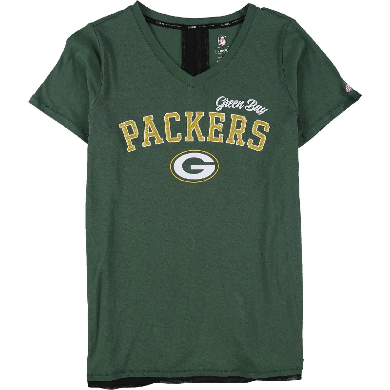 MSX Womens Packers Glitter Logo Graphic T-Shirt, Green, Small Relaxed Women's Beachy MSX Womens Packers Glitter Logo Graphic T-Shirt, Green, Small Relaxed Women's Beachy