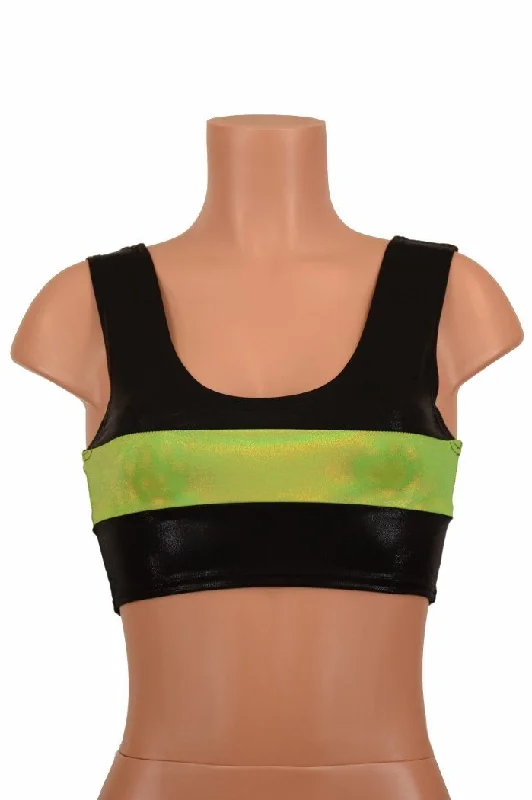 Black & Lime Mini Crop Top Classic Women's Pin - striped