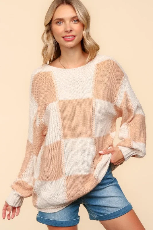 Checker Pullover Sweater British Gentlewoman Style